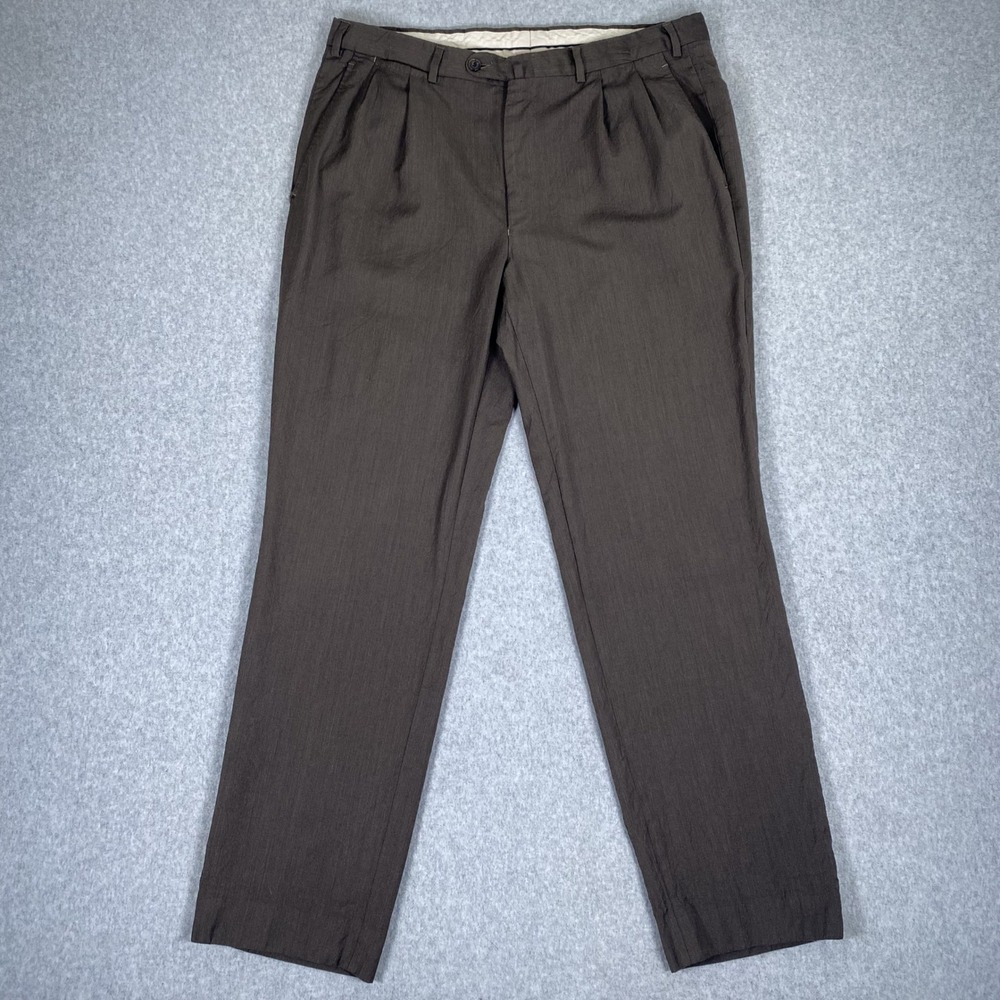 Ermenegildo Zegna Dress Pants Mens 36 Gritti Brown Pleated  Luxury Trousers
